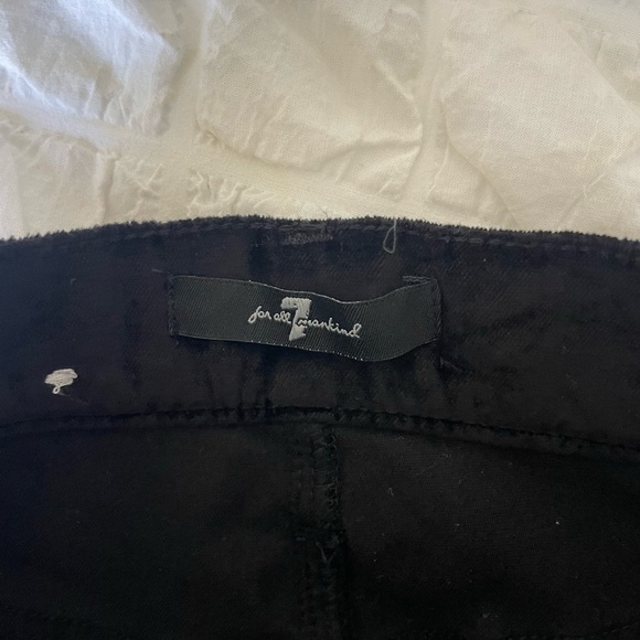 7 For All Mankind High Rise Black Velvet Pants - Picture 5 of 12